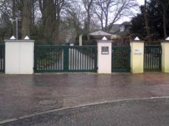 Elektronisches Hoftor in grün 